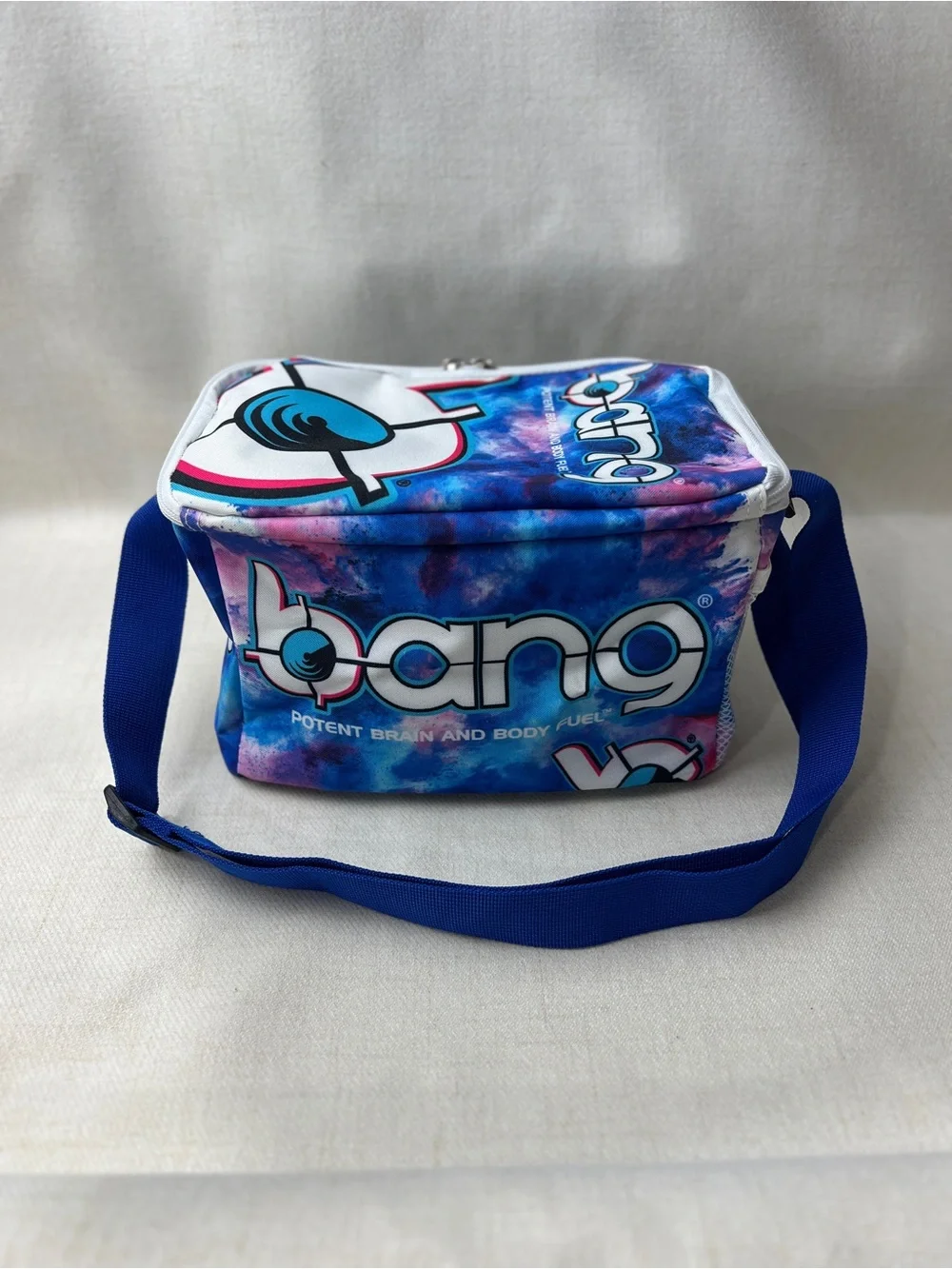 Bang Energy Galaxy Print Insulated Lunch Bag Cooler Blue Pink